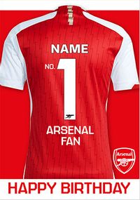 Tap to view Arsenal - Shirt No.1 Fan Personalised Birthday Card