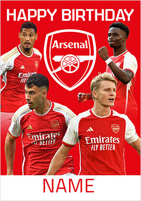 Arsenal Players Football Birthday Card