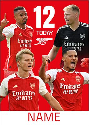 Arsenal Players 12 Today Birthday Card