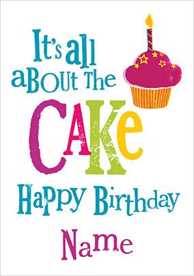 It's all about the Cake Personalised Birthday Card