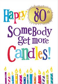 Tap to view More Candles 80th Personalised Birthday Card