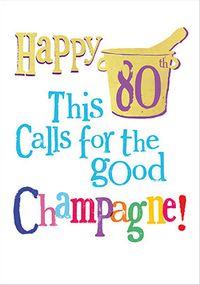 Tap to view Champagne 80th Personalised Birthday Card