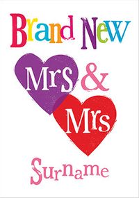 Brand New Mrs & Mrs Personalised Wedding Card