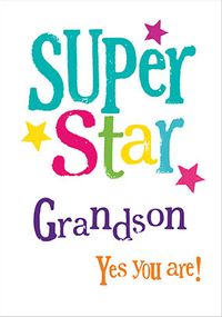 Super Star Grandson personalised Birthday Card