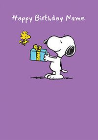 Tap to view Snoopy - Present Personalised Birthday Card
