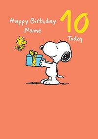 Snoopy - 10 Today Personalised Birthday Card