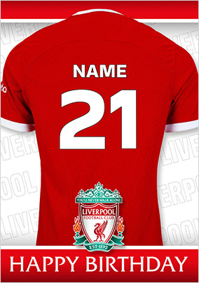 Liverpool Shirt Birthday Card