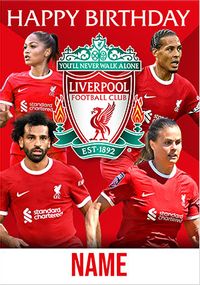 Liverpool Players Birthday Card