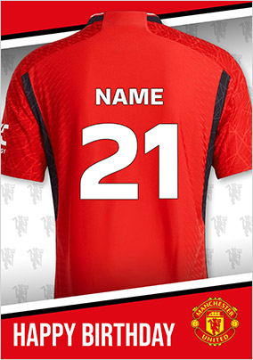 Man United Shirt Birthday Card