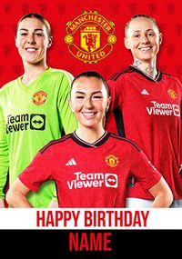 Man United - Female Players Personalised Birthday Card