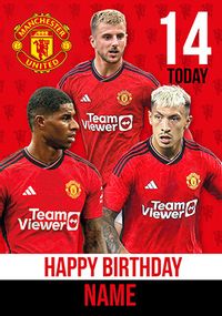 Tap to view Man United - 14th Birthday Personalised Players Card