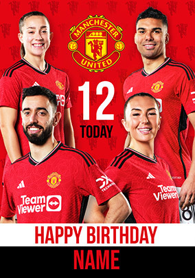 Man United - 12th Birthday Personalised Players Card