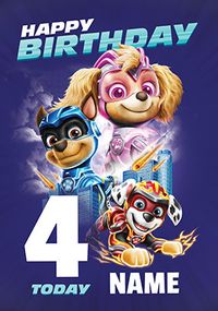 Tap to view Paw Patrol Movie - 4 Today Personalised Birthday  Card