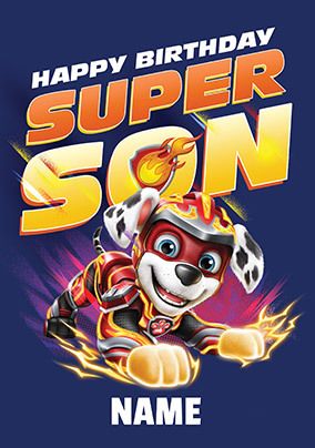 Paw Patrol Movie - Son Personalised Birthday  Card