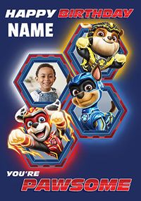 Tap to view Paw Patrol Movie - Pawsome Photo Birthday Card