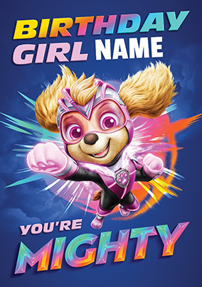 Paw Patrol Movie - Birthday Girl Personalised Card