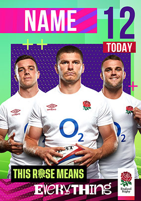 England RFU 12 Today Birthday Card