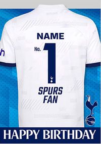 Tottenham Hotspur FC Football Club No.1 Fan Football Shirt Birthday Card