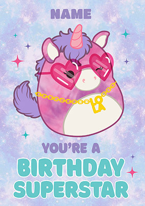 Squishmallow - Birthday Superstar Personalised Card