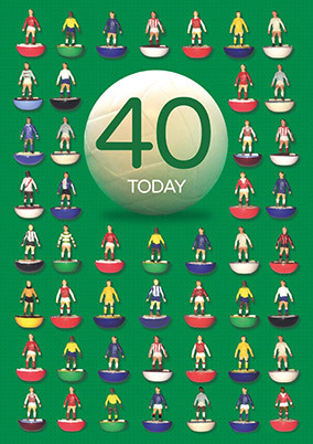 Subbuteo - 40 Today Personalised Birthday Card