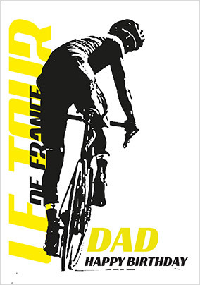 Tour de France - Dad Personalised Birthday Card