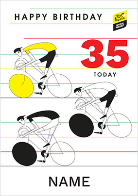 Tour de France - 35 Today Personalised Birthday Card