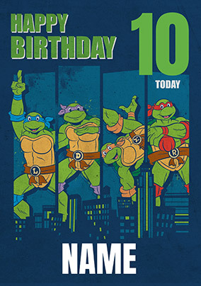 Ninja Turtles - 10th Personalised Birthday Card