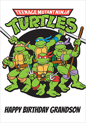 Ninja Turtles - Grandson Personalised Birthday Card