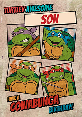 personalised birthday card teenage mutant ninja turtles grandson son brother