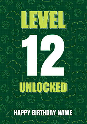 Level 12 Unlocked Birthday Card