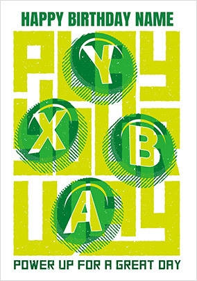 Xbox Power Up Personalised Birthday Card