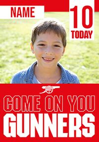 Tap to view Arsenal Football Age 10 Birthday Photo Card