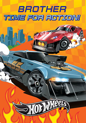 Hot Wheels - Time For Action Brother Birthday Card