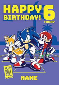 Tap to view Sonic - 6 Today Birthday Card