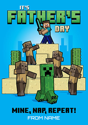 Minecraft - Personalised Father's Day Card