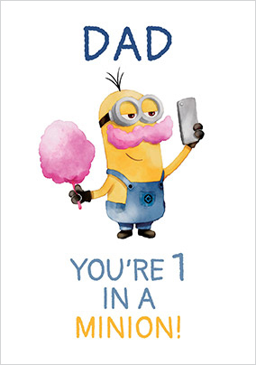 Dad 1 In a Minion Father's Day Card