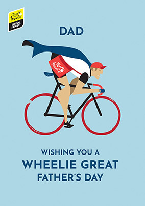Tour De France Wheelie Great Father's Day Card