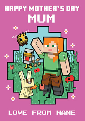 Minecraft - Mother's Day Mum Personalised Card