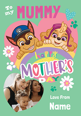 Paw Patrol - Mummy Heart Photo Mother's Day Card