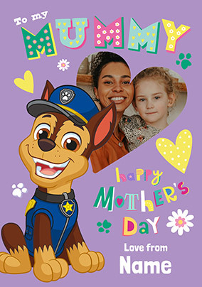 Paw Patrol - Mummy Photo Mother's Day Card