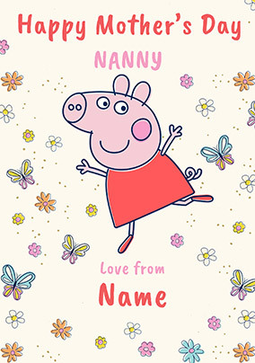 Peppa Pig - Nanny Personalised Mother's Day Card