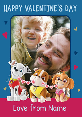 Blue Paw Patrol Photo Valentine Card