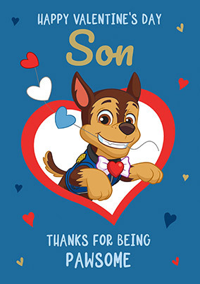 Paw Patrol Son Valentine Card