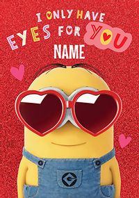 Minions - Only Eyes for You Personalised Valentine's Day Card
