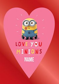 Minions - Love You Personalised Valentine's Day Card