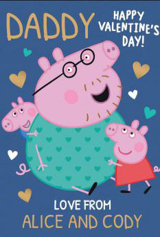 Peppa Pig - Daddy Personalised Valentine's Day Card