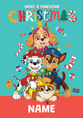 Paw Patrol - Pawsome Christmas Personalised Card