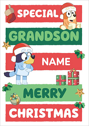 Special Grandson Bluey Christmas Card