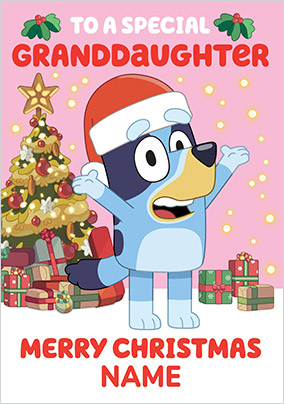 Special Granddaughter Bluey Christmas Card