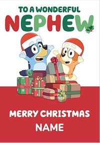 Wonderful Nephew Bluey Christmas Card